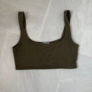 charlotte ruse army green crop top
